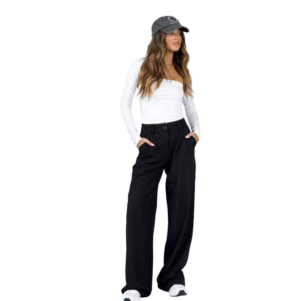 Princess Polly Black Wide Leg Trousers